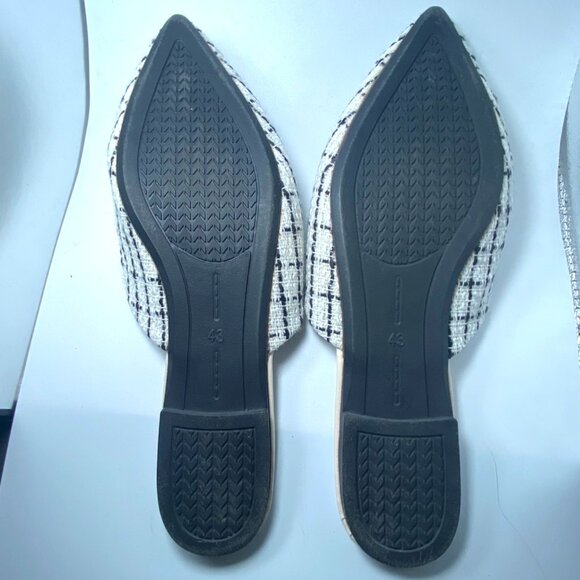 Womens Checkered Tweed Pointed Toe Slip-On Mules Size EU 43 - Picture 4 of 4
